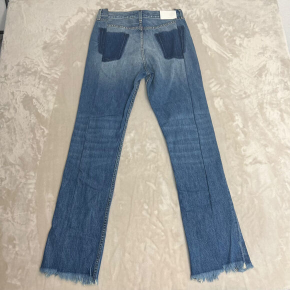 Revolve EB Denim Jeans Womens 26 Split Hem Button Fly Asymmetrical Retro USA NWT - Picture 11 of 14